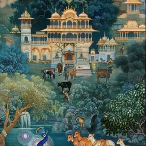 Oriental Garden Pavilion Wallpaper